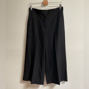 Ann Taylor Wide Leg Cropped Trouser in Charcoal Plaid